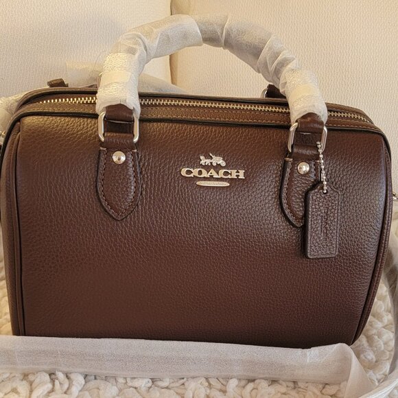 New Coach Rowan mini Satchel In Brown/Maple - Picture 2 of 9